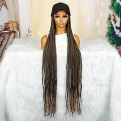 Long Braided Wig With Baseball Cap 96cm Synthetic Full Wig