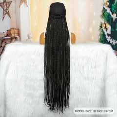 Long Braided Wig With Baseball Cap 96cm Synthetic Full Wig