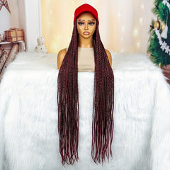 Long Braided Wig With Baseball Cap 96cm Synthetic Full Wig
