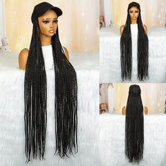 Long Braided Wig With Baseball Cap 96cm Synthetic Full Wig