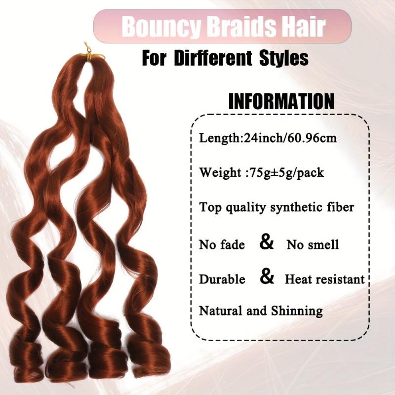 French Curl Braiding Hair 60 96 Cm Bouncy Extensions Wavy Ends