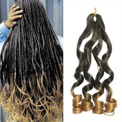 French Curl Braiding Hair 60 96 Cm Bouncy Extensions Wavy Ends