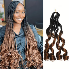 French Curl Braiding Hair 60 96 Cm Bouncy Extensions Wavy Ends