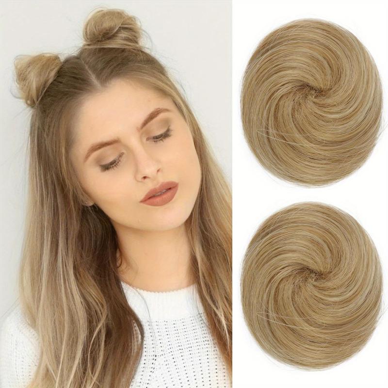 Synthetic Scrunchie Clip Small Hair Bun Ponytail for Women Girls