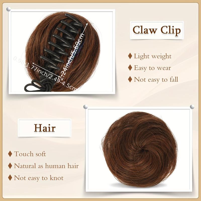 Synthetic Scrunchie Clip Small Hair Bun Ponytail for Women Girls