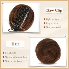 Synthetic Scrunchie Clip Small Hair Bun Ponytail for Women Girls