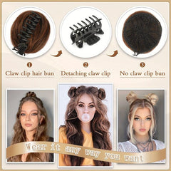 Synthetic Scrunchie Clip Small Hair Bun Ponytail for Women Girls