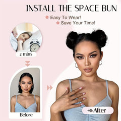 Synthetic Scrunchie Clip Small Hair Bun Ponytail for Women Girls
