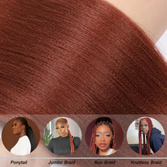 2 Packs Pre Stretched Braiding Hair Kanekalon 66 04 Cm Box Braids Hair Soft