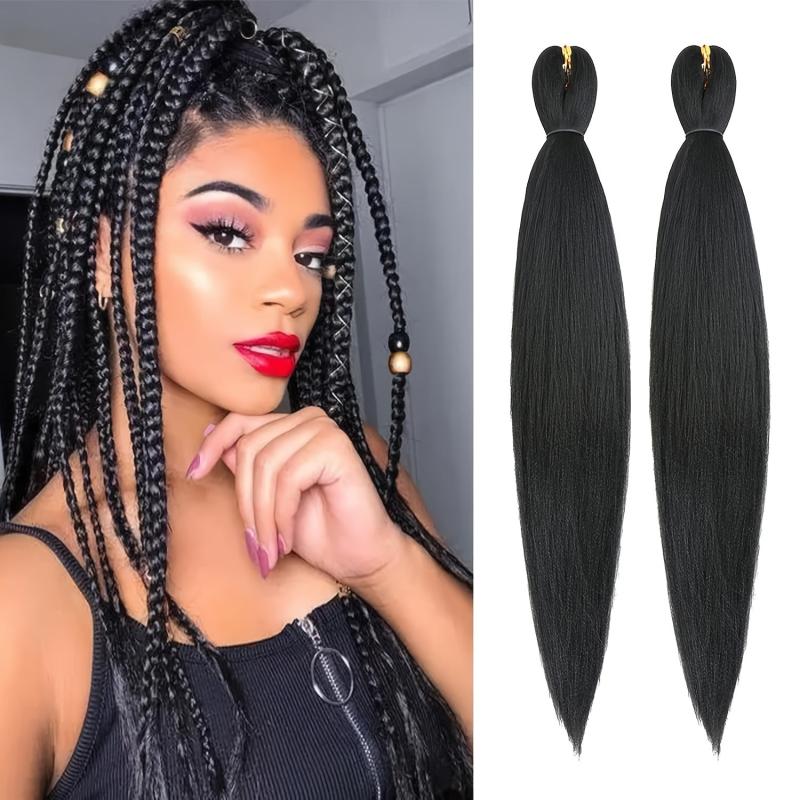 2 Packs Pre Stretched Braiding Hair Kanekalon 66 04 Cm Box Braids Hair Soft