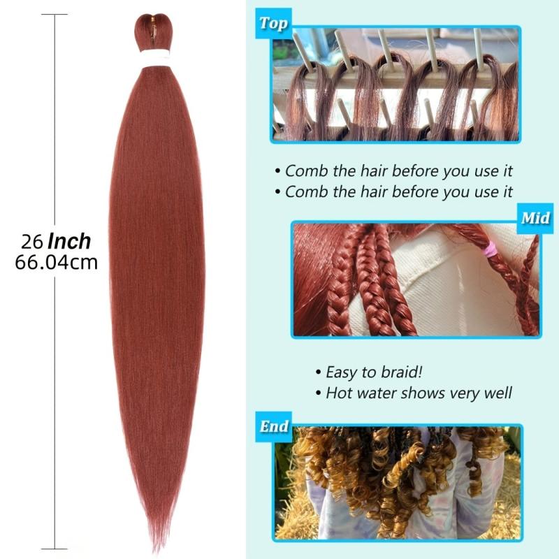 2 Packs Pre Stretched Braiding Hair Kanekalon 66 04 Cm Box Braids Hair Soft
