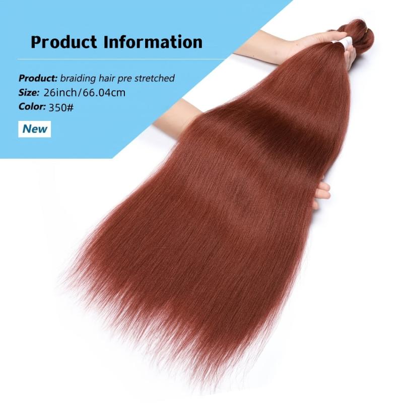 2 Packs Pre Stretched Braiding Hair Kanekalon 66 04 Cm Box Braids Hair Soft