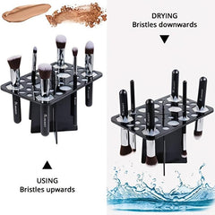 26 Holes Makeup Brush Holder Professional Stand Cosmetic Drying Rack Shelf