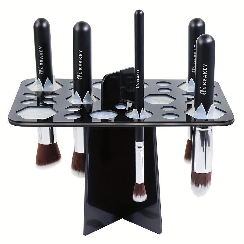 26 Holes Makeup Brush Holder Professional Stand Cosmetic Drying Rack Shelf