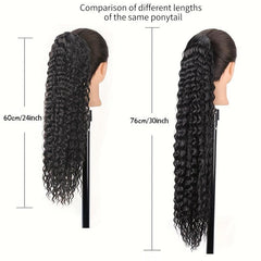 Curly Drawstring Ponytail Hair Extensions Synthetic Clip In Natural Look