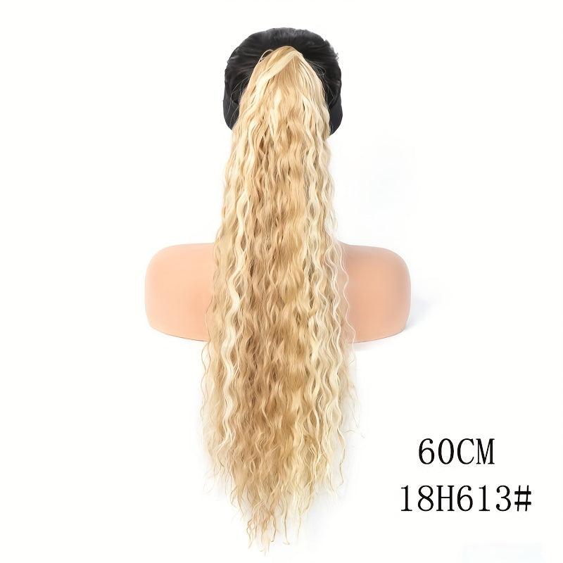 Curly Drawstring Ponytail Hair Extensions Synthetic Clip In Natural Look
