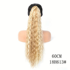 Curly Drawstring Ponytail Hair Extensions Synthetic Clip In Natural Look