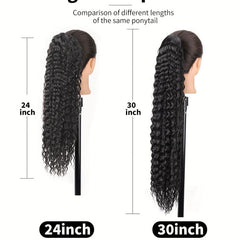 Curly Drawstring Ponytail Hair Extensions Synthetic Clip In Natural Look