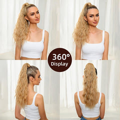 Long Wavy Ponytail Extensions Synthetic Clip In Hair Extensions
