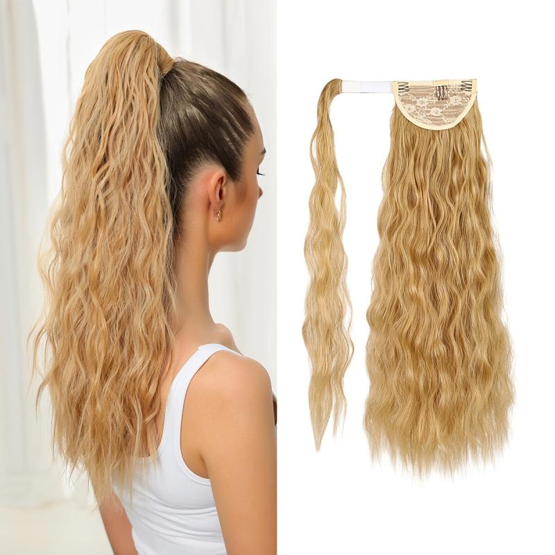 Long Wavy Ponytail Extensions Synthetic Clip In Hair Extensions