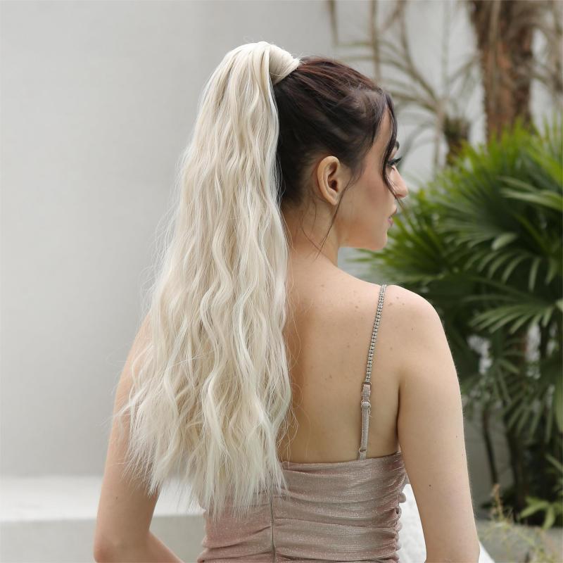 Long Wavy Ponytail Extensions Synthetic Clip In Hair Extensions