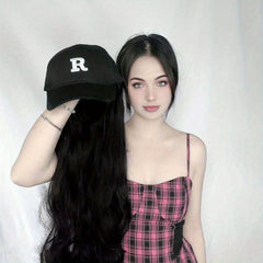 Long Wavy Hair Extension Hat Curly Wig Cap for Women