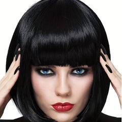 Short Bob Wig With Neat Bangs for Women Halloween Party Cosplay