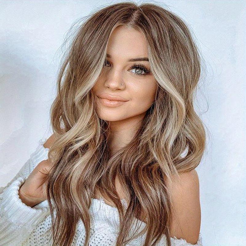 60 96 Cm Brown Red Long Curly Synthetic Wig Daily Party Cosplay