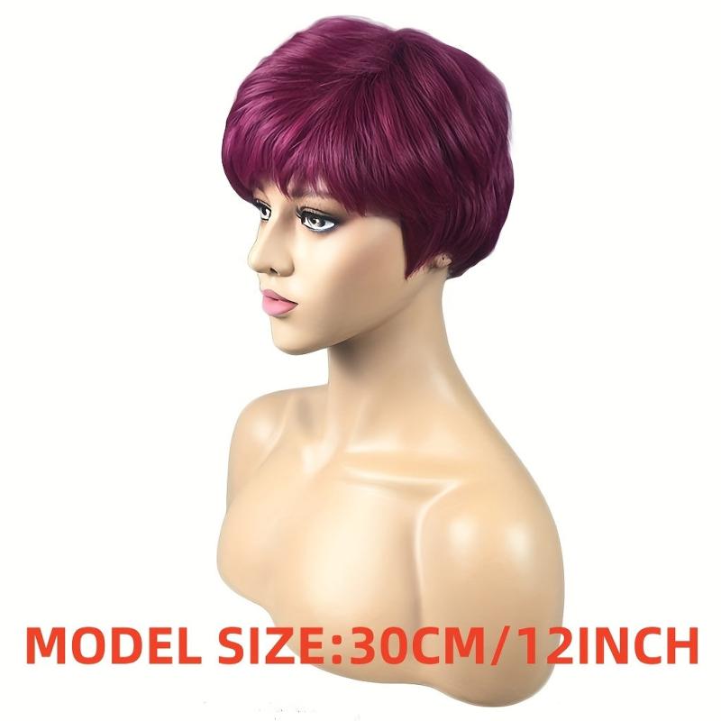 15 24 Cm Short Wavy Hair Wig Synthetic Wig With Bangs Women Daily Wear