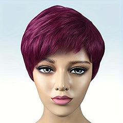 15 24 Cm Short Wavy Hair Wig Synthetic Wig With Bangs Women Daily Wear