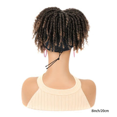 Dreadlocks Headband Wig Short Curly Synthetic With Bangs High Temperature Fiber