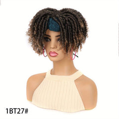 Dreadlocks Headband Wig Short Curly Synthetic With Bangs High Temperature Fiber