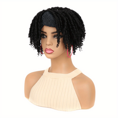 Dreadlocks Headband Wig Short Curly Synthetic With Bangs High Temperature Fiber