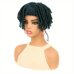 Dreadlocks Headband Wig Short Curly Synthetic With Bangs High Temperature Fiber