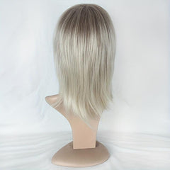 Anime Wig Straight Blonde Hair Short Curly Wig Men Costume Cosplay