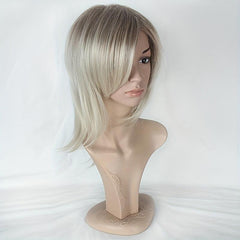 Anime Wig Straight Blonde Hair Short Curly Wig Men Costume Cosplay