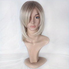 Anime Wig Straight Blonde Hair Short Curly Wig Men Costume Cosplay