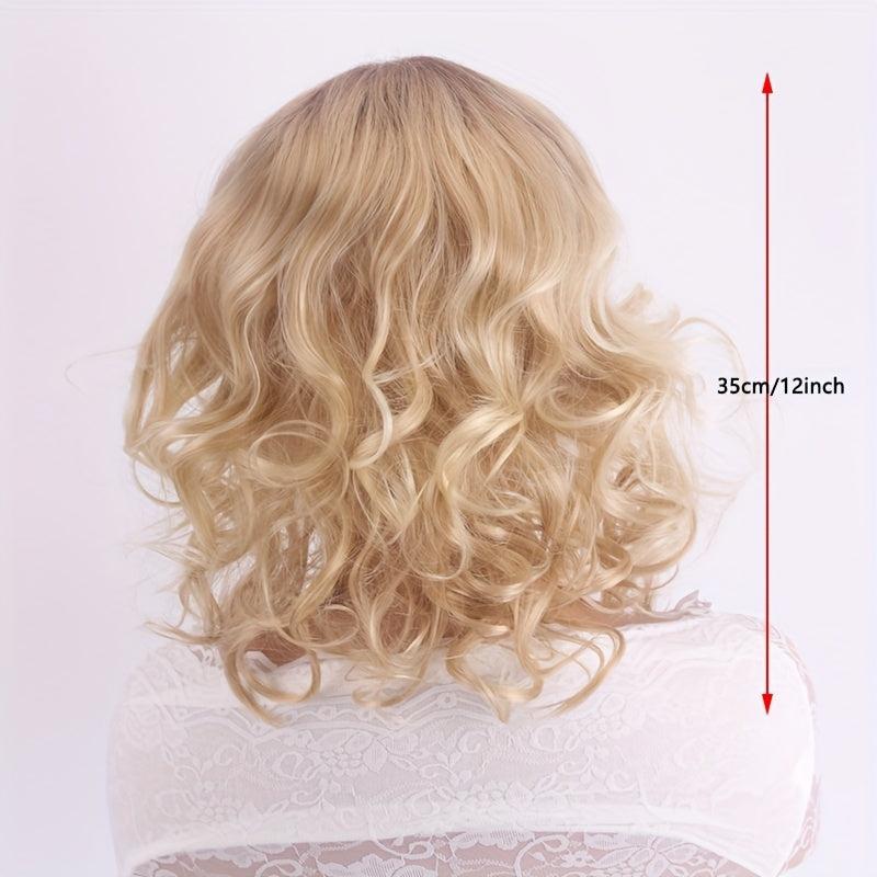 Short Curly Bob Cut Wig Synthetic Heat Resistant Natural Look