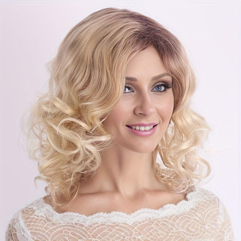 Short Curly Bob Cut Wig Synthetic Heat Resistant Natural Look