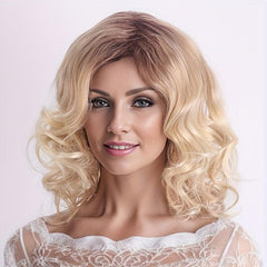 Short Curly Bob Cut Wig Synthetic Heat Resistant Natural Look