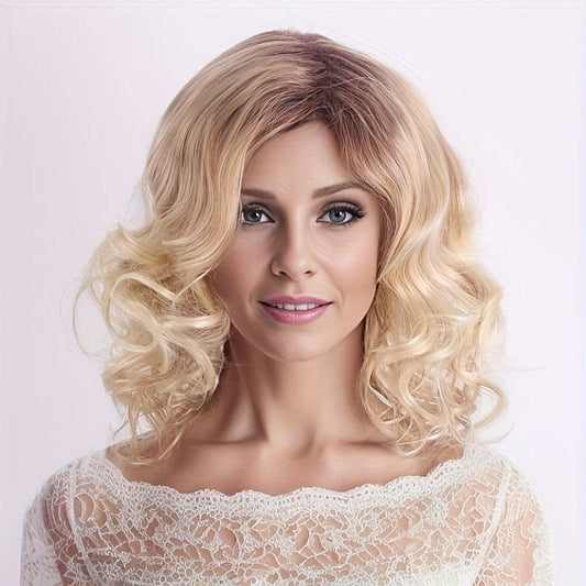 Short Curly Bob Cut Wig Synthetic Heat Resistant Natural Look