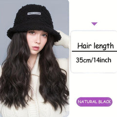 Long Hair Water Ripple Fisherman Hat Wig Cap