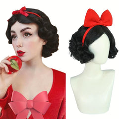 Women's Short Curly Princess Wig for Halloween Cosplay Party