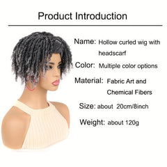 Dreadlocks Wig Headband Short Curly Synthetic Wig for Halloween Cosplay