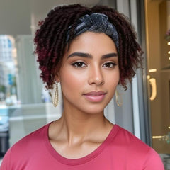 Dreadlocks Wig Headband Short Curly Synthetic Wig for Halloween Cosplay