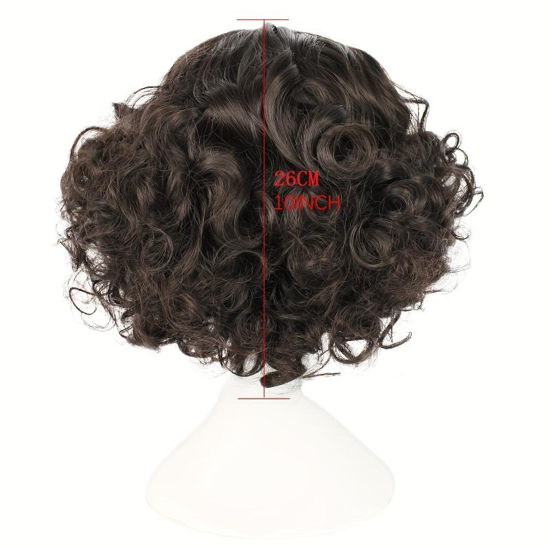 Dark Brown Curly Wig For Women Short Cosplay Wig For Halloween Costume