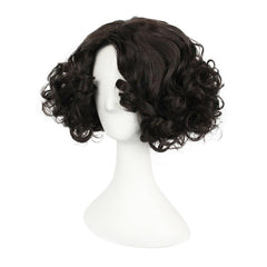 Dark Brown Curly Wig For Women Short Cosplay Wig For Halloween Costume