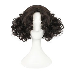 Dark Brown Curly Wig For Women Short Cosplay Wig For Halloween Costume