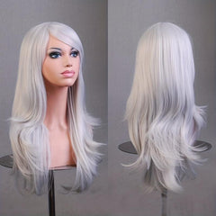 Colorful Long Curly Synthetic Wig With Bangs for Halloween Cosplay