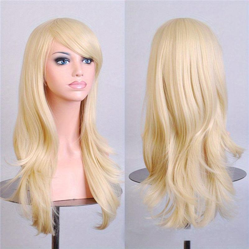 Colorful Long Curly Synthetic Wig With Bangs for Halloween Cosplay